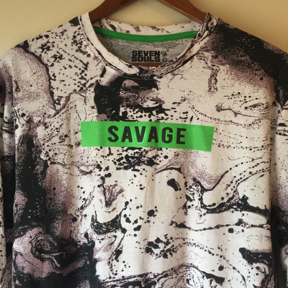 Seven Souls NWT “SAVAGE” Men Long Sleeve Tee Shirt Size Large. - Picture 16 of 16